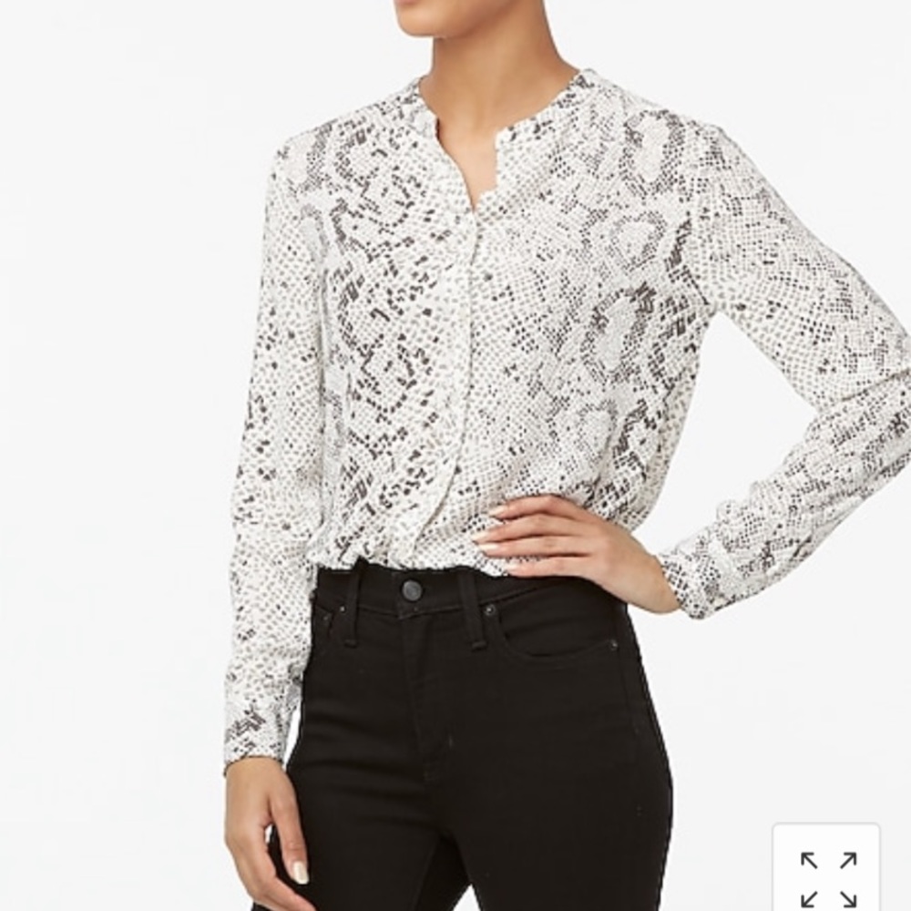 NWT J Crew Snakeskin Button-up Top